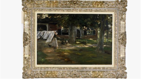 Max Liebermann, Vor dem Waschhaus, um 1897-98