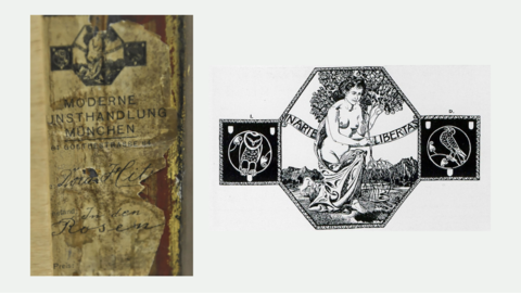 Detail der Rückseite des Gemäldes von Dora Hitz