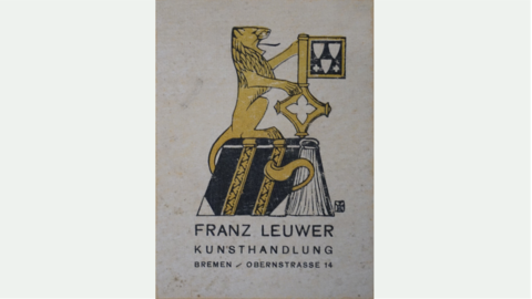 Etikett Franz Leuwer Kunsthandlung Bremen