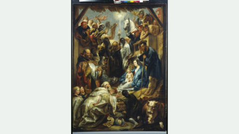 Gemälde der Geburt Christi.