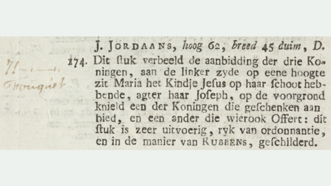 Text-Ausschnitt einer Nachlass-Versteigerung