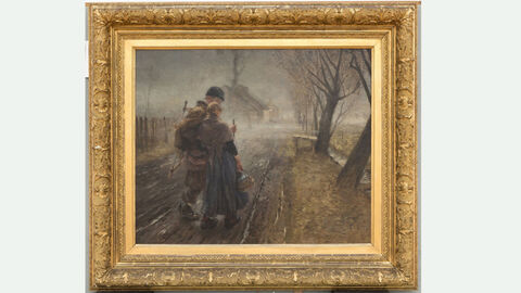 Ölgemälde mit goldenem Rahmen