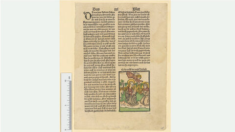 Auszug eines alten Buchs mit Schrift und Bild