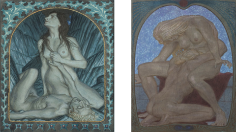 Fidus, Totenklage (1910) und Tröstender Schoß (1911) Fidus, Totenklage (1910) und Tröstender Schoß (1911)