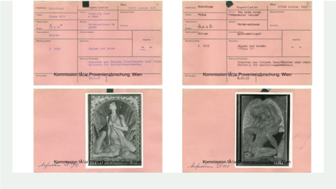 Property Cards beider Bilder des Central Collecting Points München Property Cards beider Bilder des Central Collecting Points München